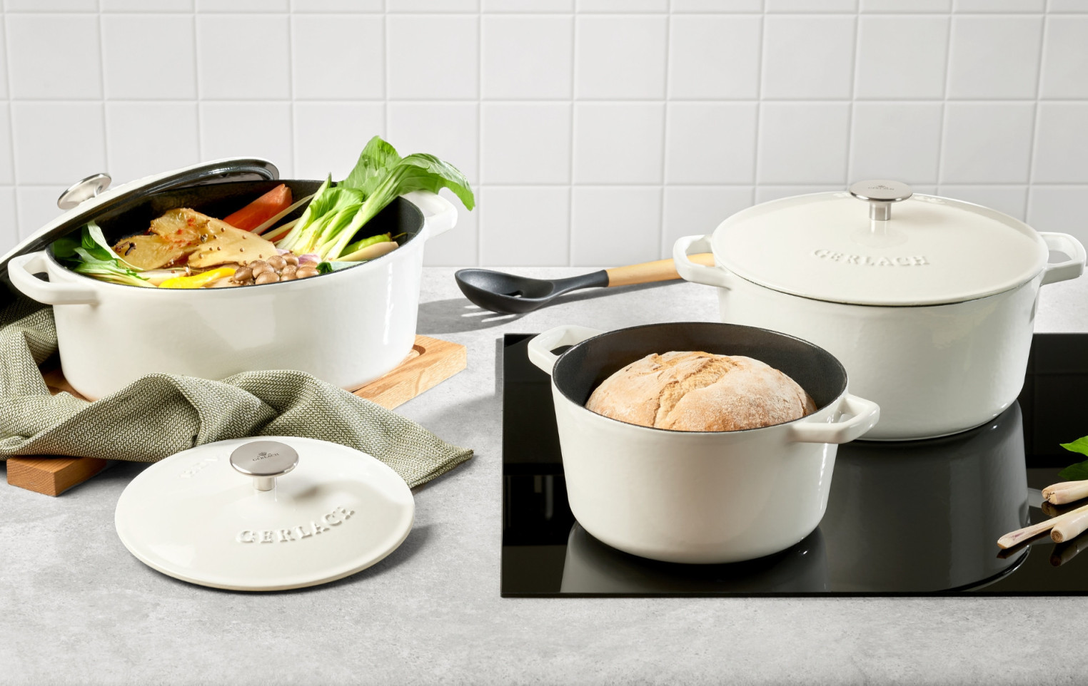 NATUR IRON zestaw 3el.: Brytfanna żeliwna 5,5l + Garnek żeliwny 3l + Garnek żeliwny 5l